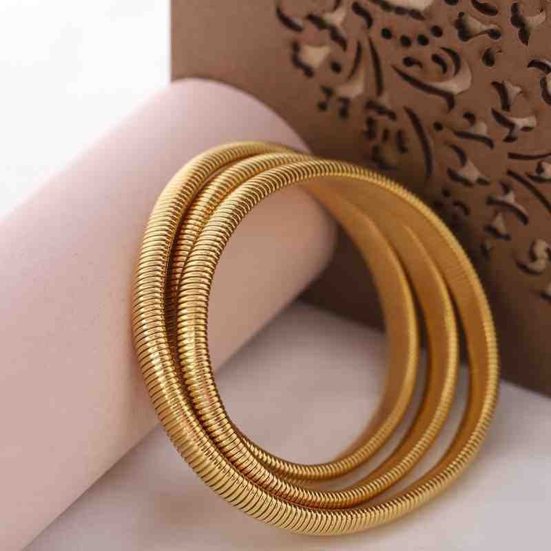 Elegant Gold Coil Bangles (Bracelet)